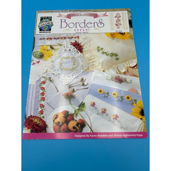 True Colors Ribbon Embroidery Borders One Pattern Book - Picture 1 of 5